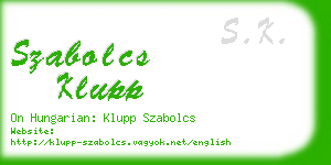 szabolcs klupp business card